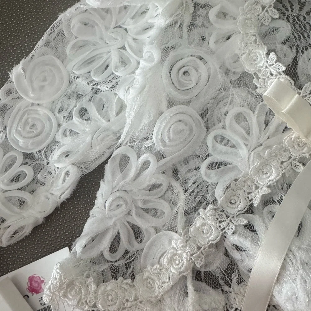 White Floral Lace Kids Jacket